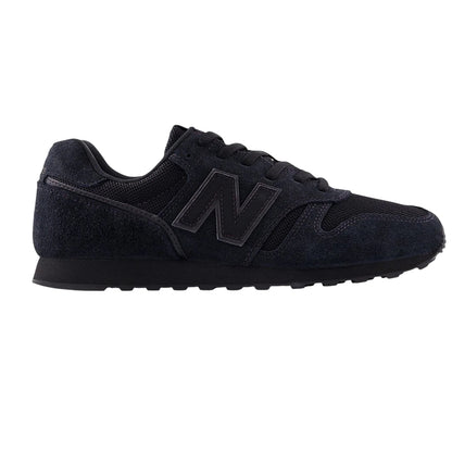 Black-Magnet Grey - Front - New Balance Mens 373 Suede Trainers