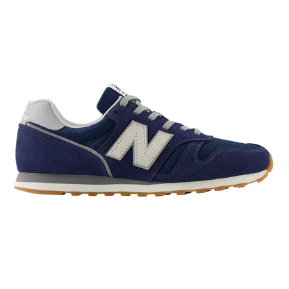 Navy - Front - New Balance Mens 373 Suede Trainers