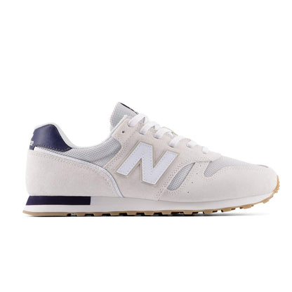 Sea Salt-Navy - Front - New Balance Mens 373 Suede Trainers