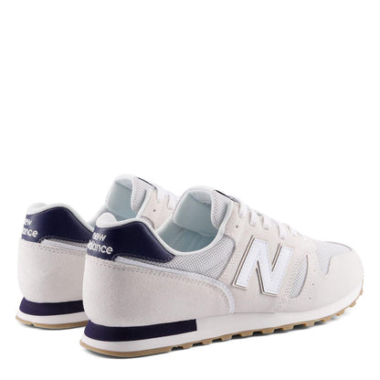 Sea Salt-Navy - Back - New Balance Mens 373 Suede Trainers
