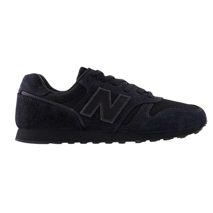 Triple Black - Front - New Balance Mens 373 Suede Trainers