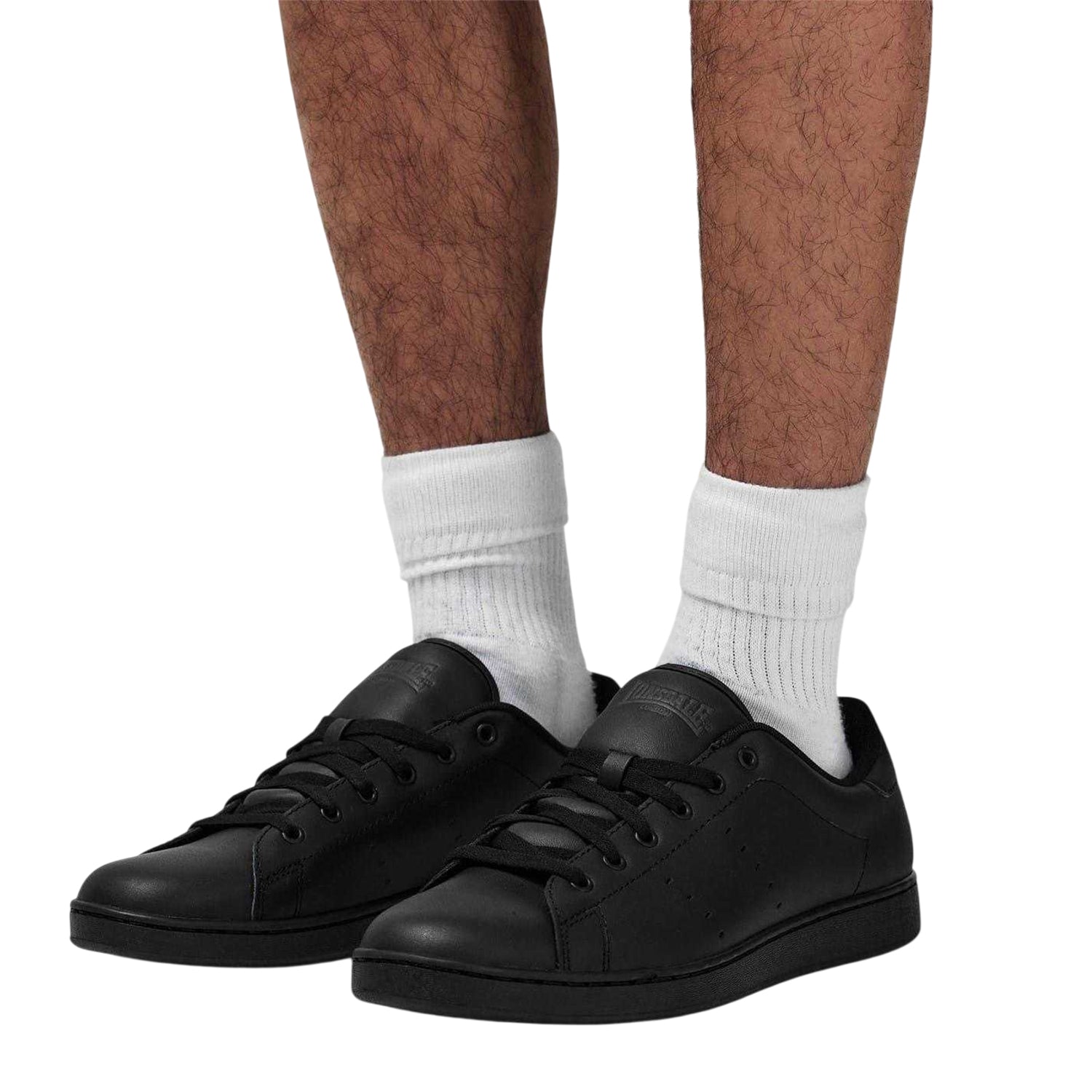Black - Lifestyle - Lonsdale Mens Leather Flat Trainers