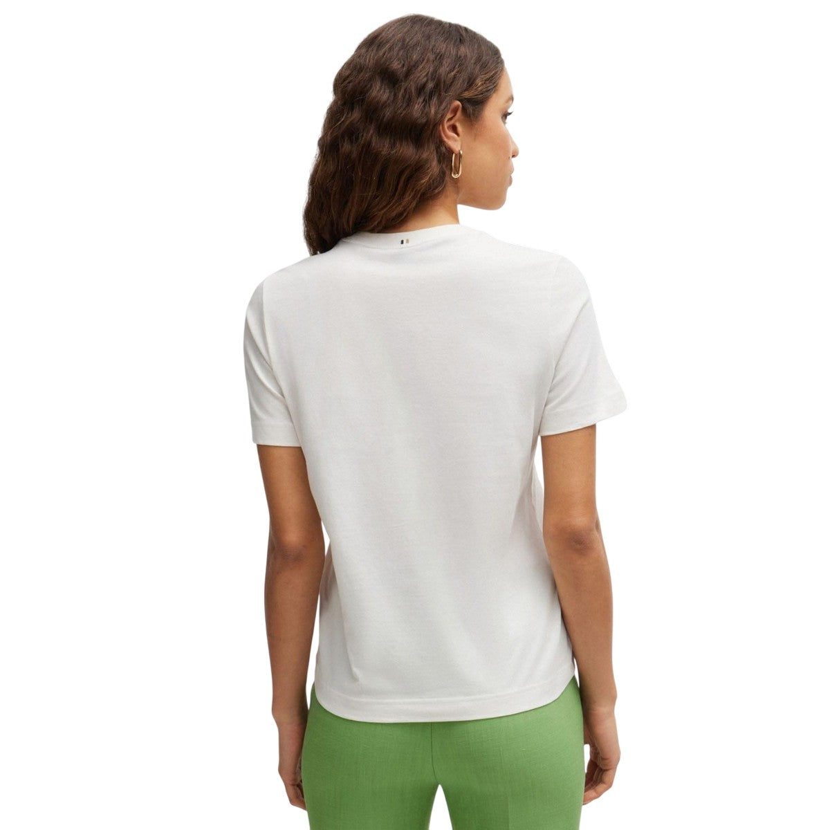 White - Back - Boss Womens-Ladies Ecosa Logo T-Shirt