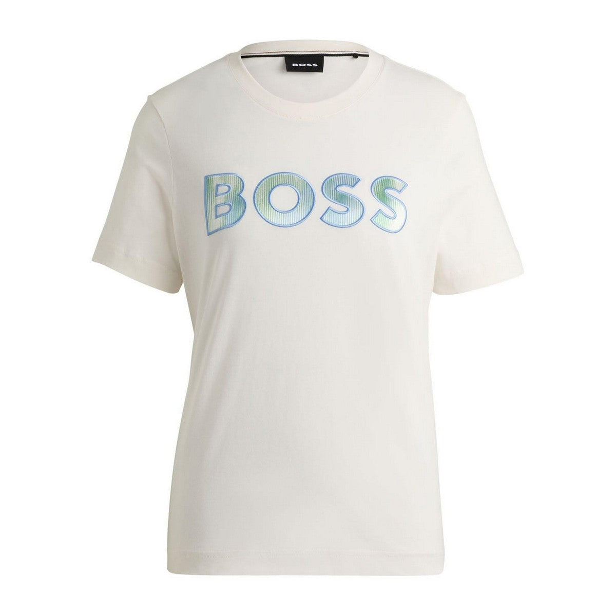 White - Front - Boss Womens-Ladies Ecosa Logo T-Shirt