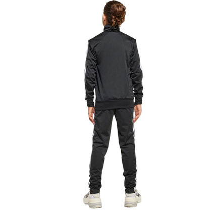 Black-White - Back - Adidas Girls 3 Stripes Tracksuit Set