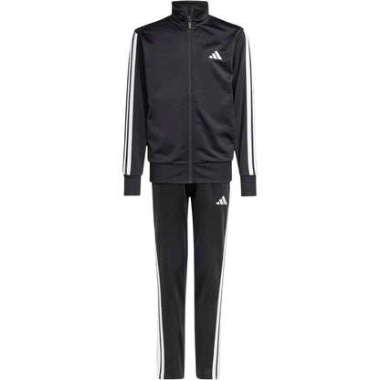 Black-White - Front - Adidas Girls 3 Stripes Tracksuit Set