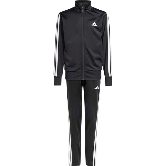 Black-White - Front - Adidas Girls 3 Stripes Tracksuit Set
