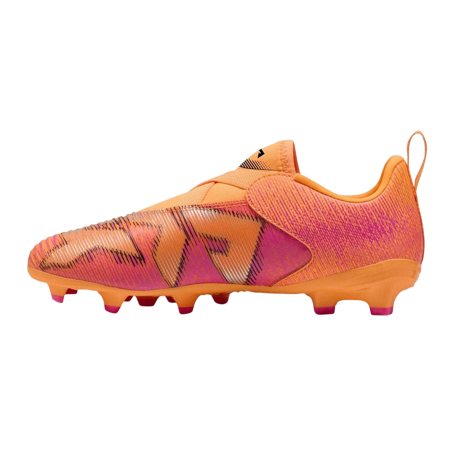 Orange-Black - Back - Puma Childrens-Kids Future 8 Match Firm Ground Football Boots