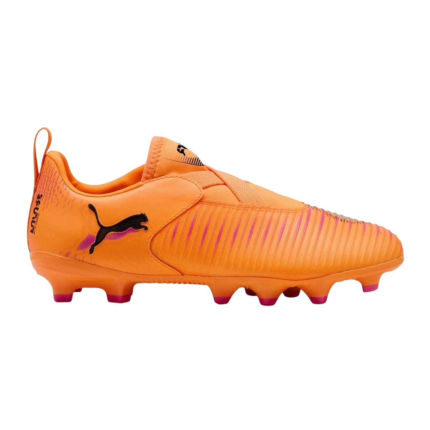 Orange-Black - Front - Puma Childrens-Kids Future 8 Match Firm Ground Football Boots