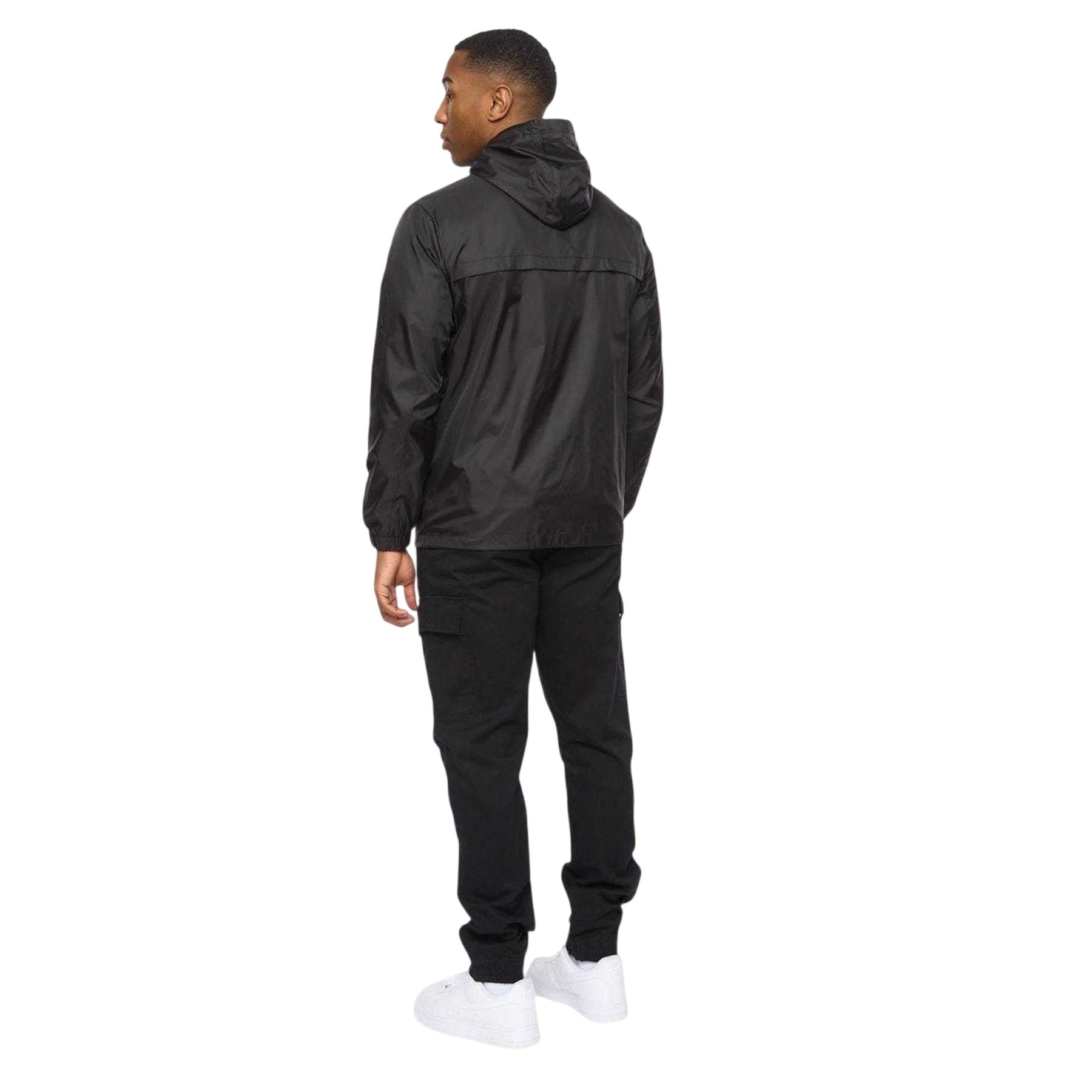Black - Back - Crosshatch Mens Logo Jacket
