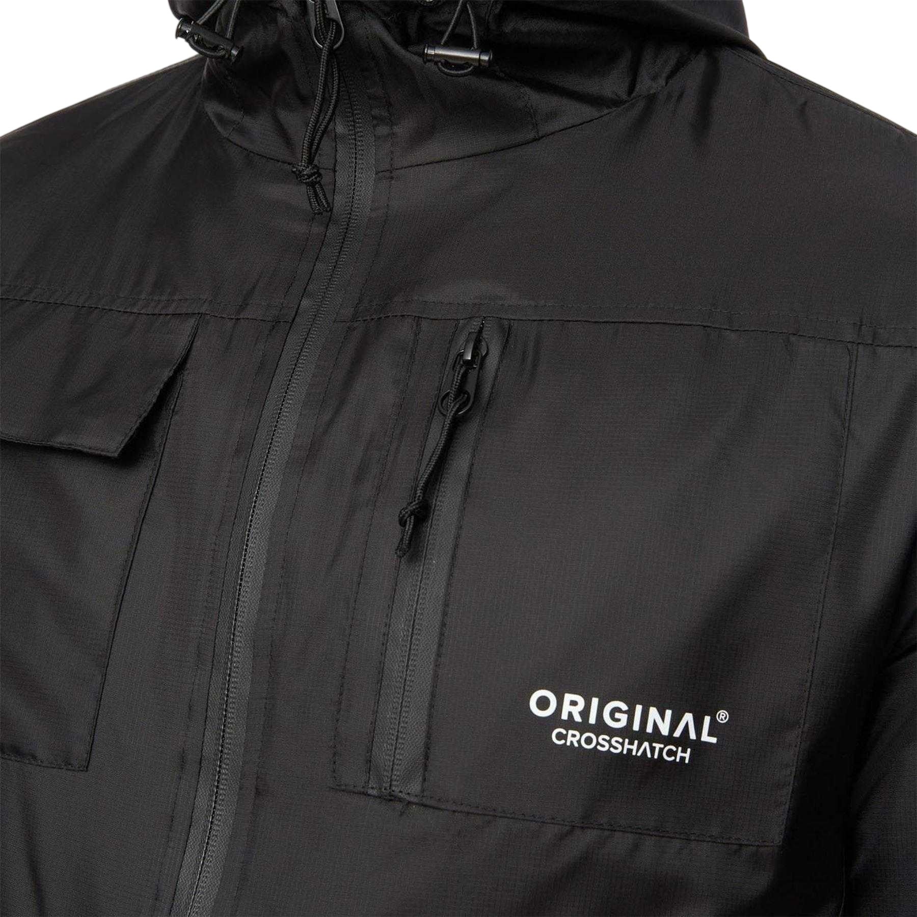 Black - Pack Shot - Crosshatch Mens Logo Jacket