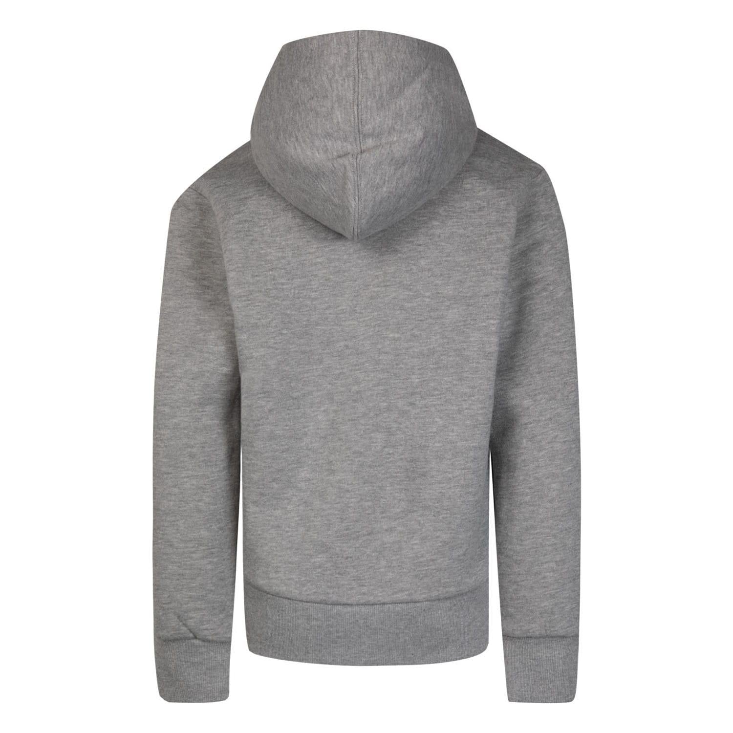 Grey - Back - Converse Childrens-Kids Logo Full Zip Hoodie