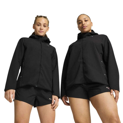 Puma Black - Pack Shot - Puma Womens-Ladies RainCell Running Jacket