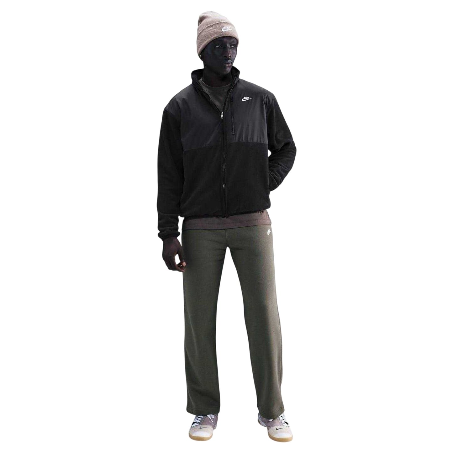 Black-White - Side - Nike Mens Colour Block Full Zip Regular Jacket