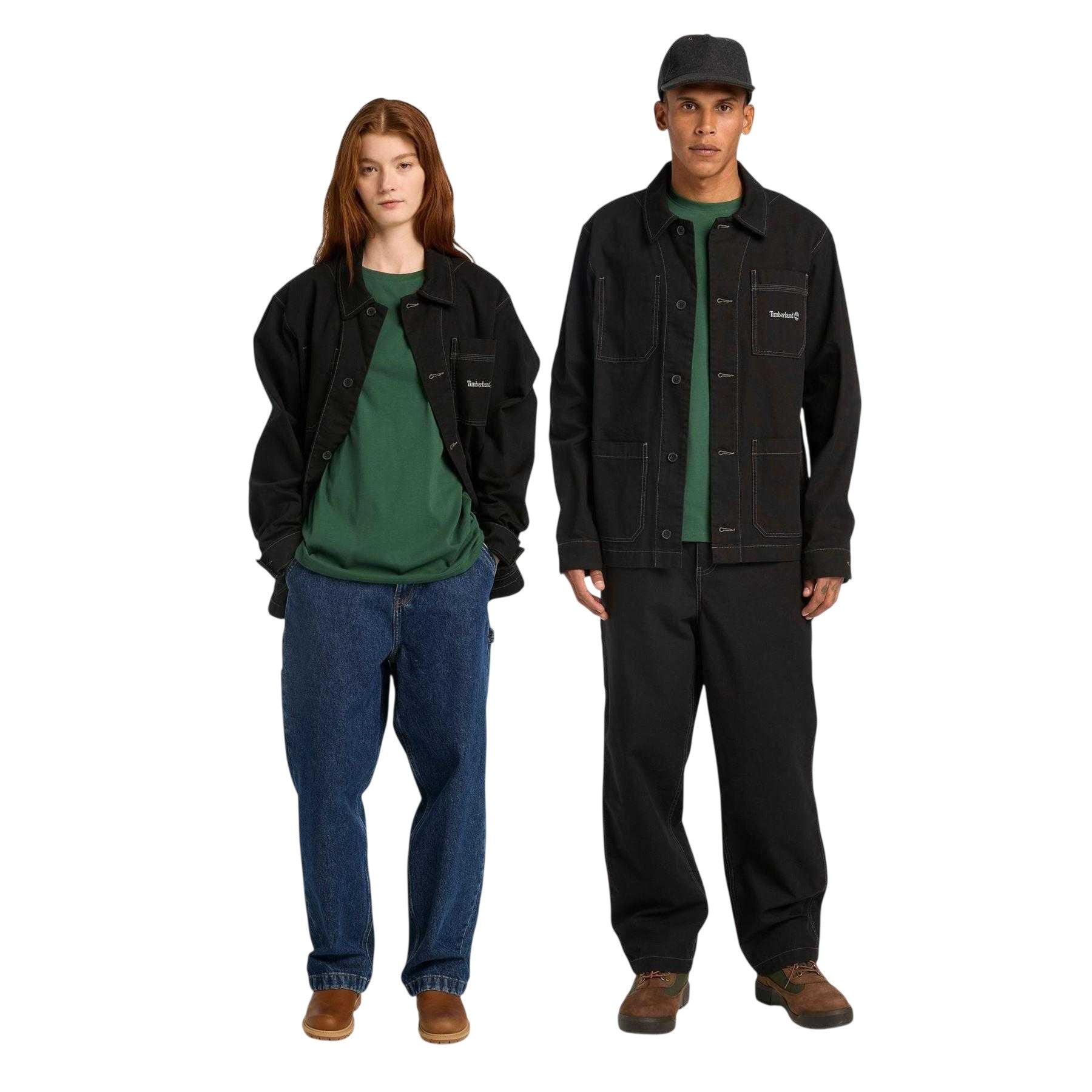 Black - Side - Timberland Mens Canvas Overshirt