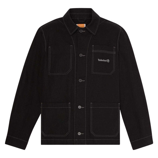 Black - Front - Timberland Mens Canvas Overshirt