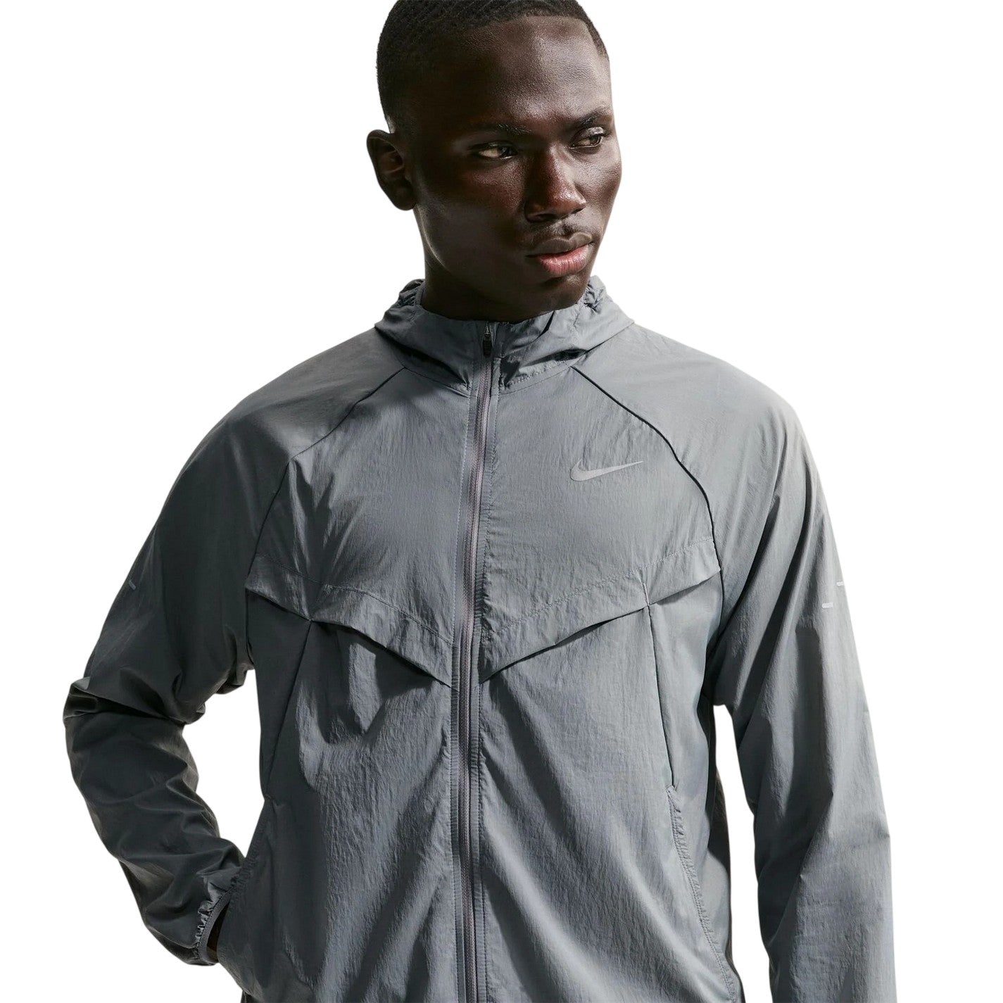 Smoke Grey - Side - Nike Mens Stride Lightweight Hooded Jacket