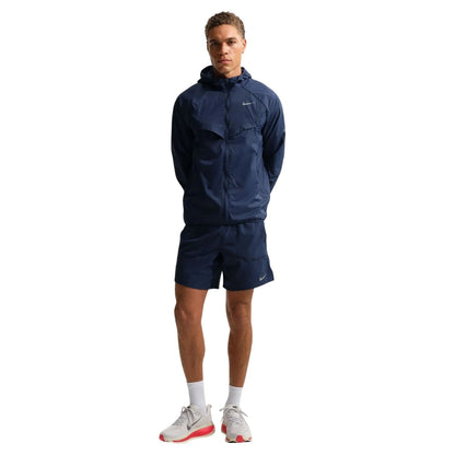 Midnight Navy - Front - Nike Mens Stride Lightweight Hooded Jacket