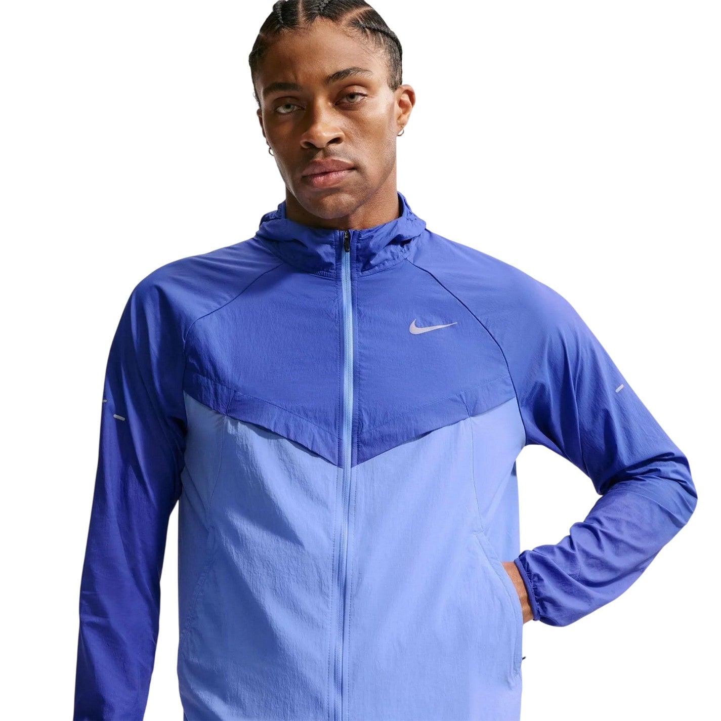 Lapis Blue - Back - Nike Mens Stride Lightweight Hooded Jacket