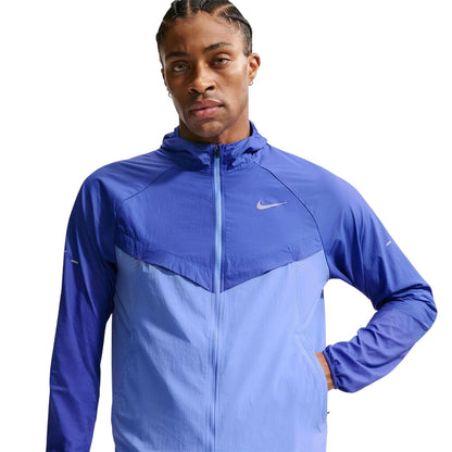 Lapis Blue - Back - Nike Mens Stride Lightweight Hooded Jacket
