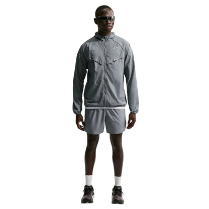 Smoke Grey - Front - Nike Mens Stride Lightweight Hooded Jacket