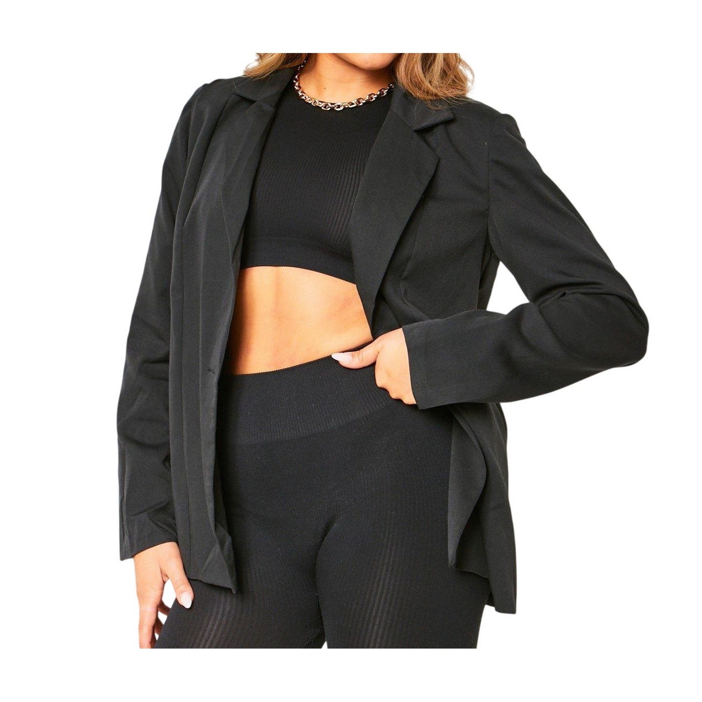 Black - Back - Missy Empire Womens-Ladies Oversized Blazer