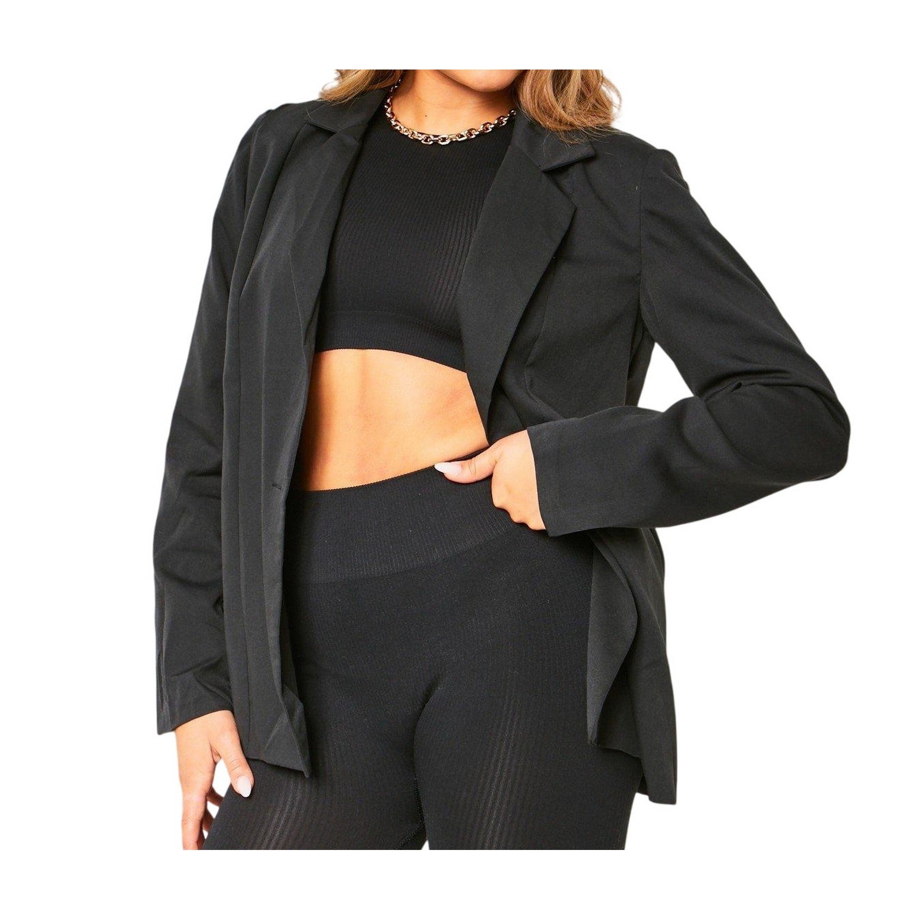 Black - Back - Missy Empire Womens-Ladies Oversized Blazer
