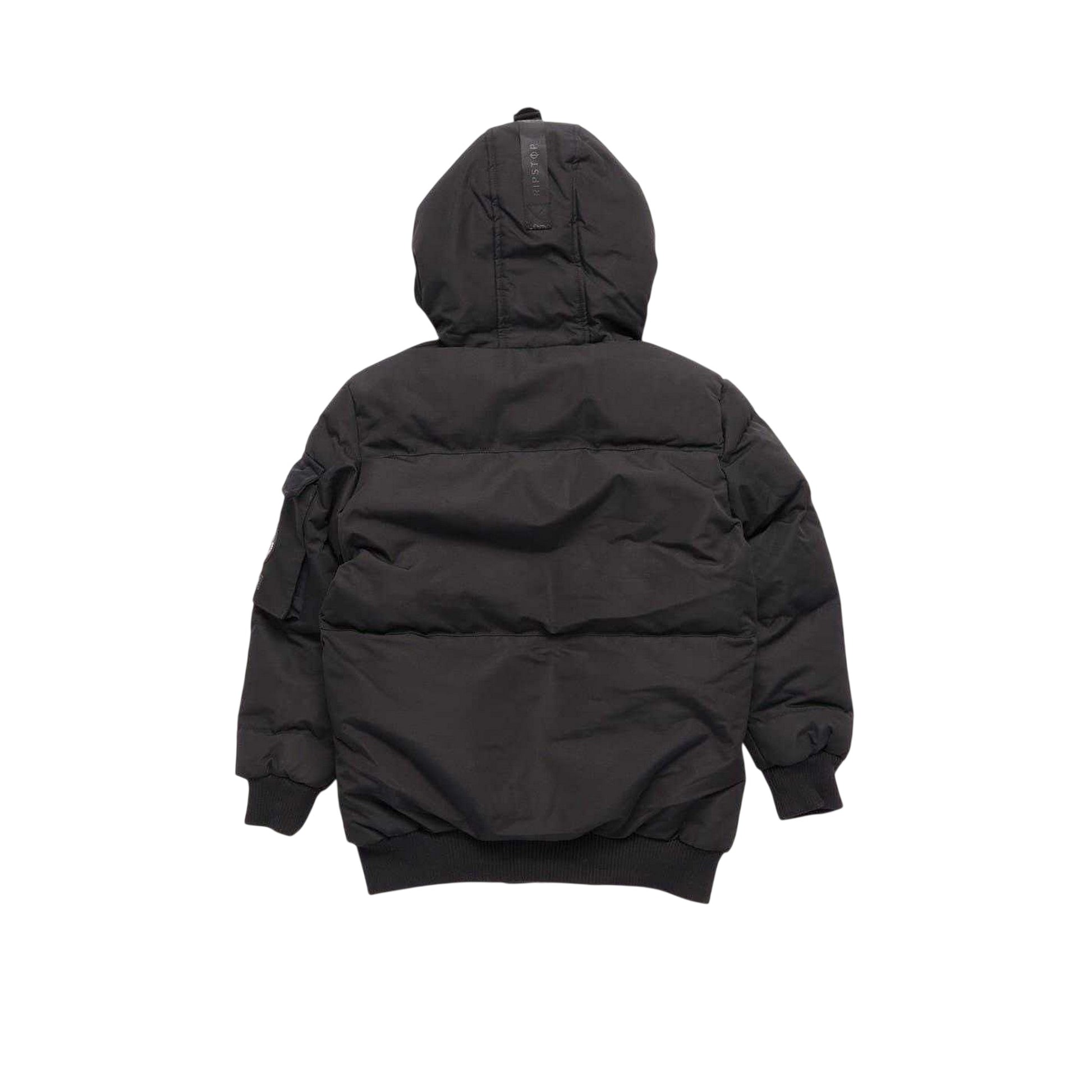 Black - Side - Ripstop Childrens-Kids Krinngton Padded Puffer Jacket
