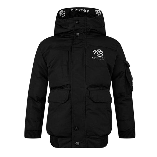 Black - Front - Ripstop Childrens-Kids Krinngton Padded Puffer Jacket