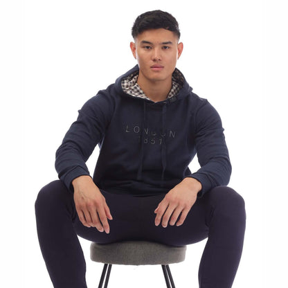 Navy - Side - Aquascutum Mens Hoodie
