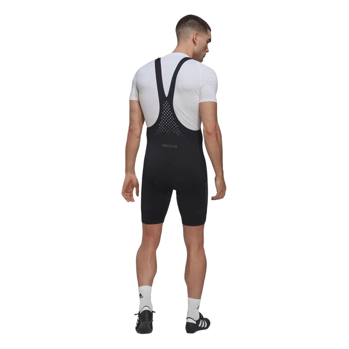 Black - Back - Adidas Mens Plain Cycling Bib Shorts