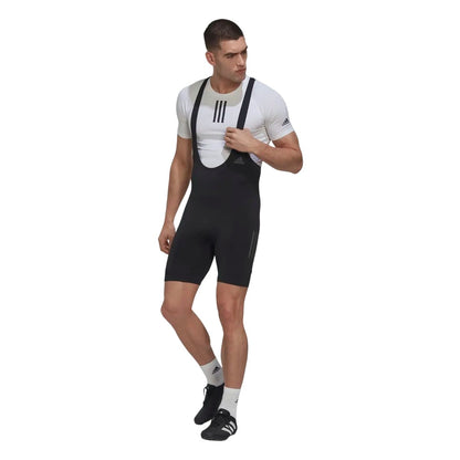 Black - Side - Adidas Mens Plain Cycling Bib Shorts
