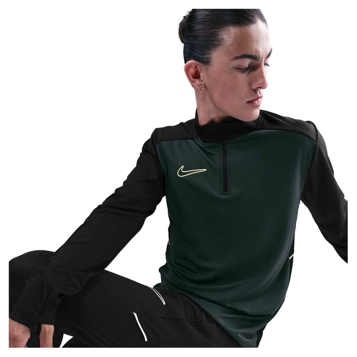 Black-Lime - Side - Nike Mens Academy Drill Top
