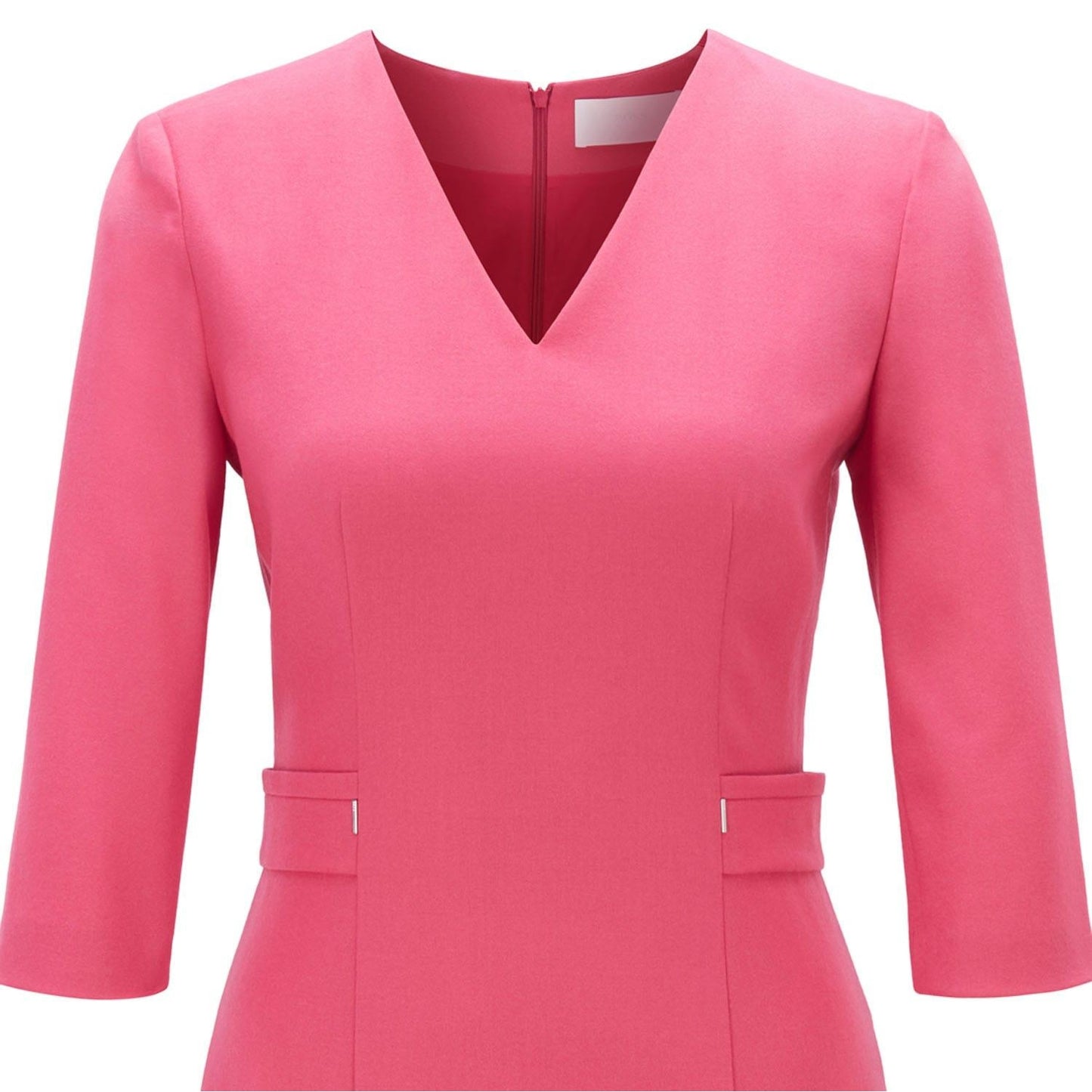Pink - Back - Boss Womens-Ladies Dazina Plain Dress