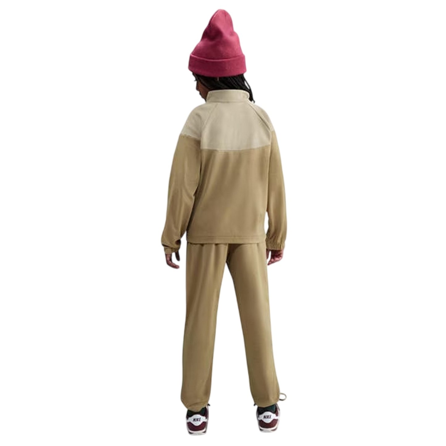 Bone-Khaki - Back - Nike Childrens-Kids Swoosh Polyester Tracksuit