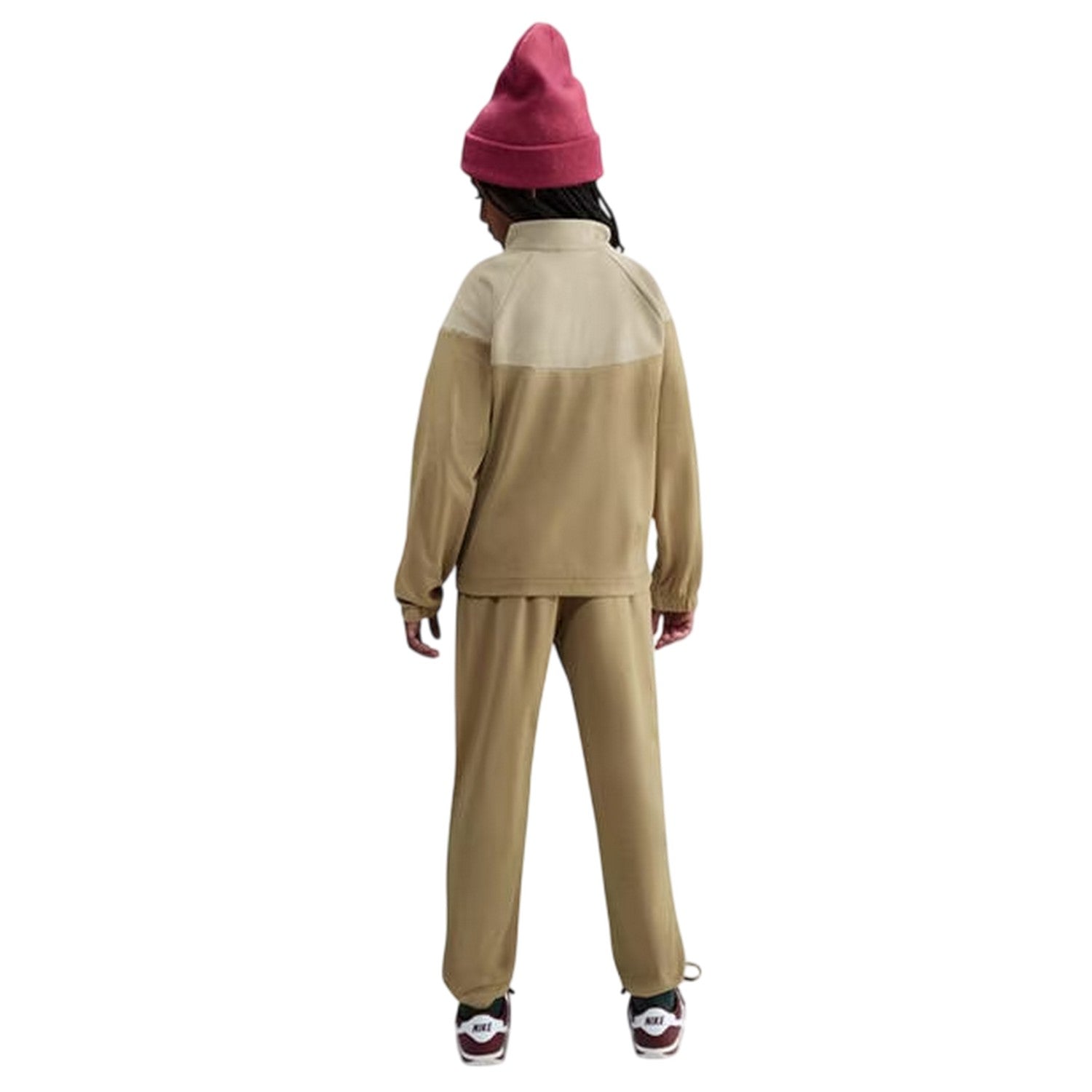 Bone-Khaki - Back - Nike Childrens-Kids Swoosh Polyester Tracksuit