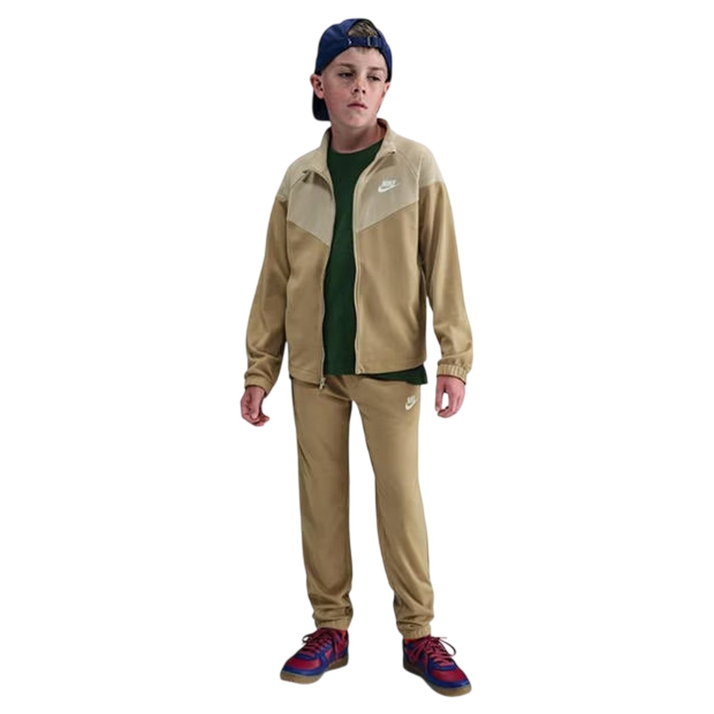 Bone-Khaki - Lifestyle - Nike Childrens-Kids Swoosh Polyester Tracksuit