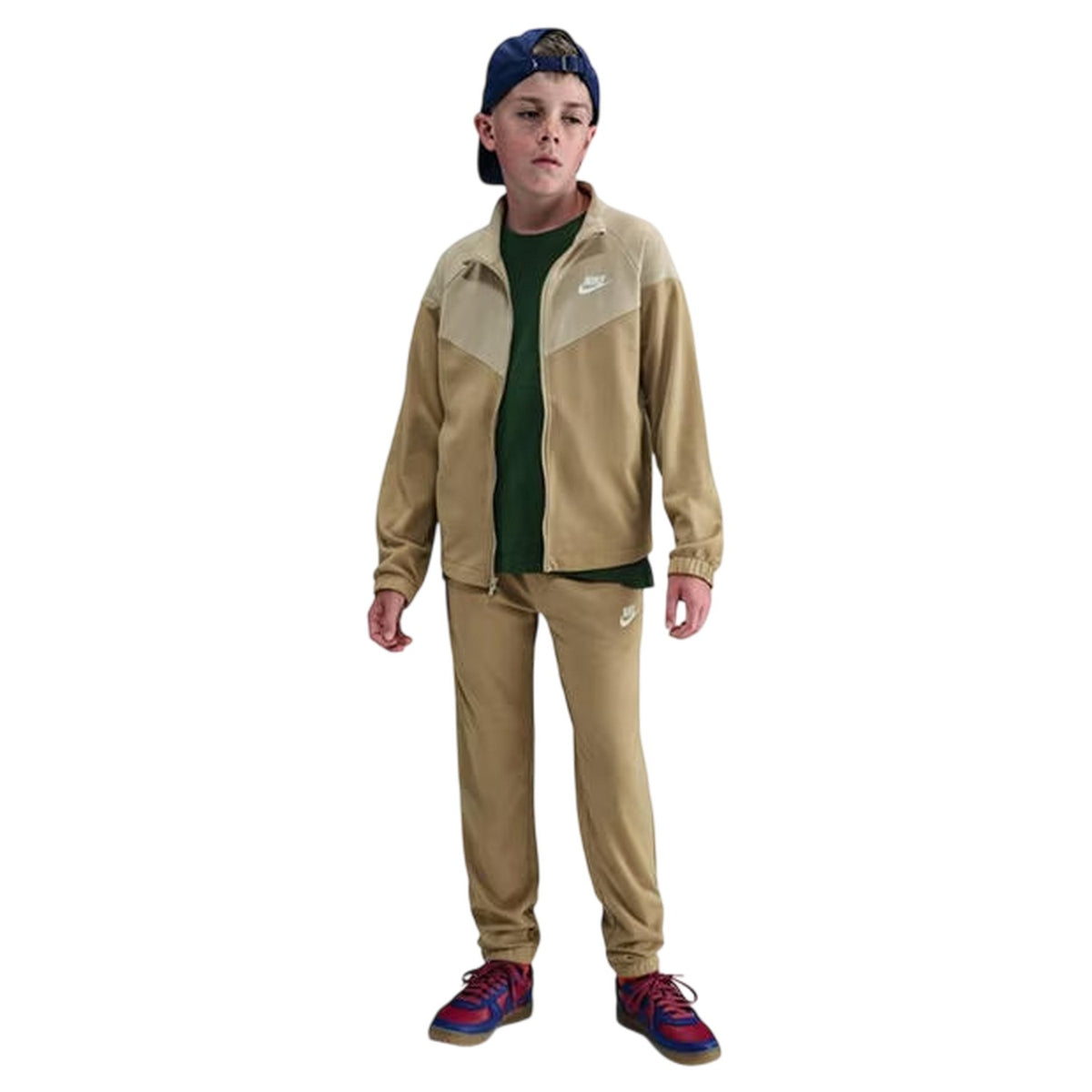 Bone-Khaki - Lifestyle - Nike Childrens-Kids Swoosh Polyester Tracksuit