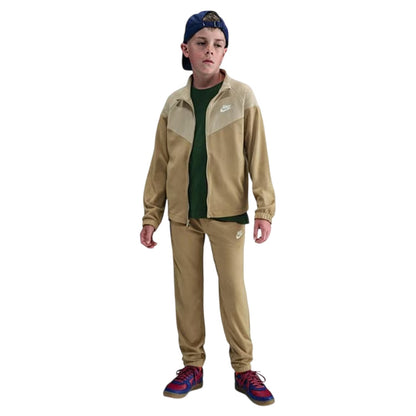 Bone-Khaki - Lifestyle - Nike Childrens-Kids Swoosh Polyester Tracksuit