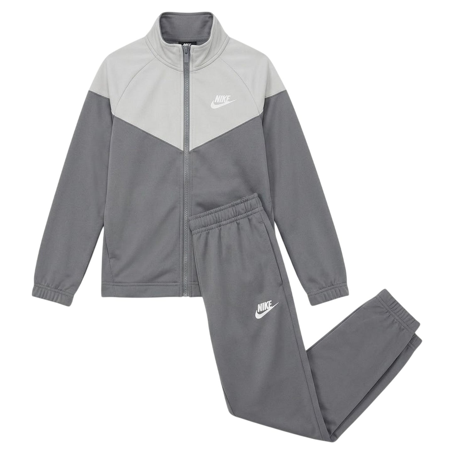 Grey-Smoke - Front - Nike Childrens-Kids Swoosh Polyester Tracksuit