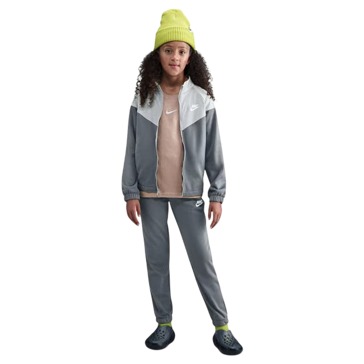Grey-Smoke - Lifestyle - Nike Childrens-Kids Swoosh Polyester Tracksuit