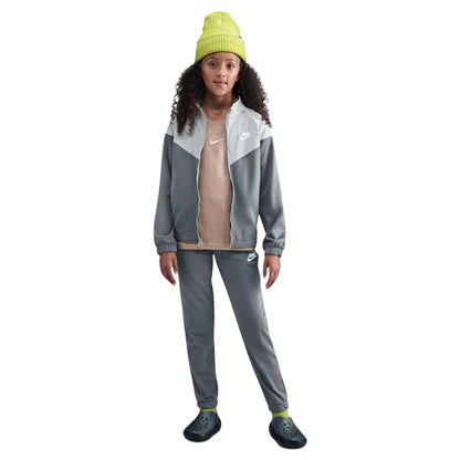 Grey-Smoke - Lifestyle - Nike Childrens-Kids Swoosh Polyester Tracksuit