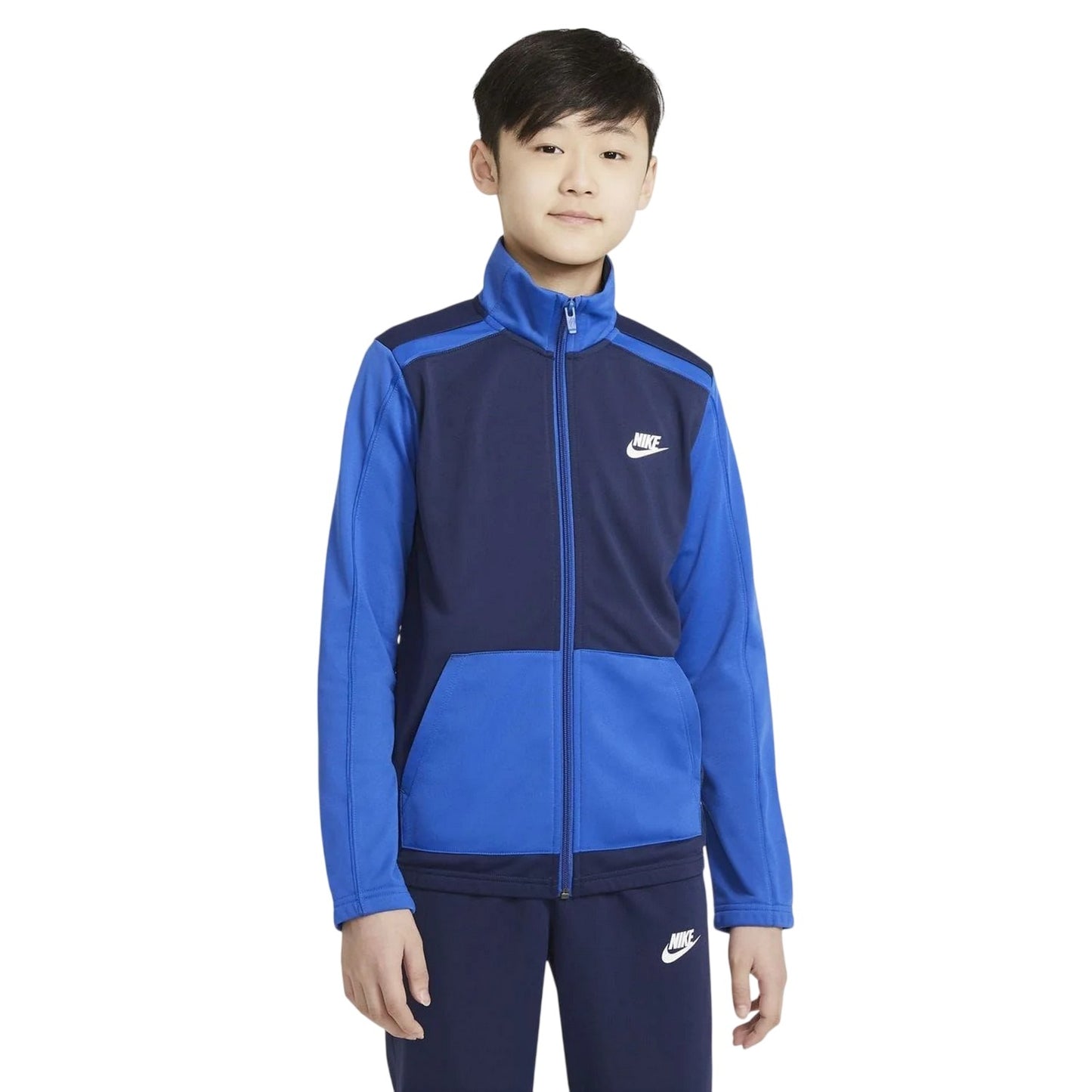 Midnight Navy - Side - Nike Childrens-Kids Swoosh Polyester Tracksuit