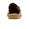Brown - Back - Clarks Mens Trek Suede Mules