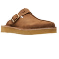 Brown - Front - Clarks Mens Trek Suede Mules