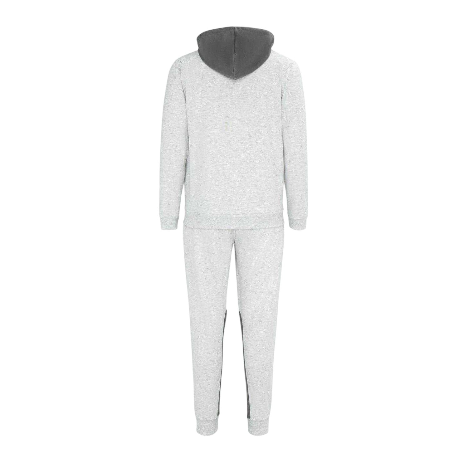 Grey-Black - Back - Lonsdale Mens Two Tone Cotton Blend Workout Tracksuit