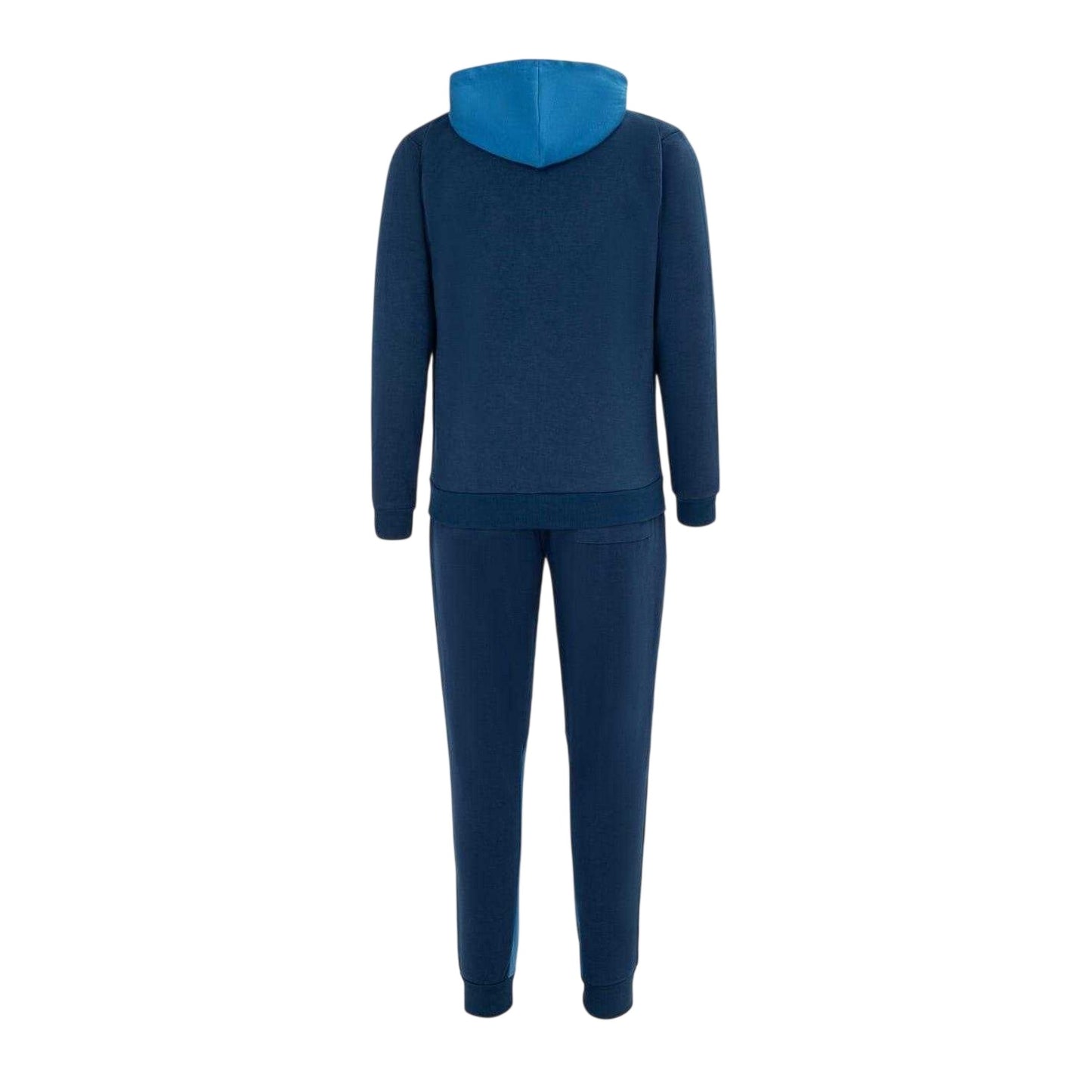 Navy-Royal Blue - Back - Lonsdale Mens Two Tone Cotton Blend Workout Tracksuit