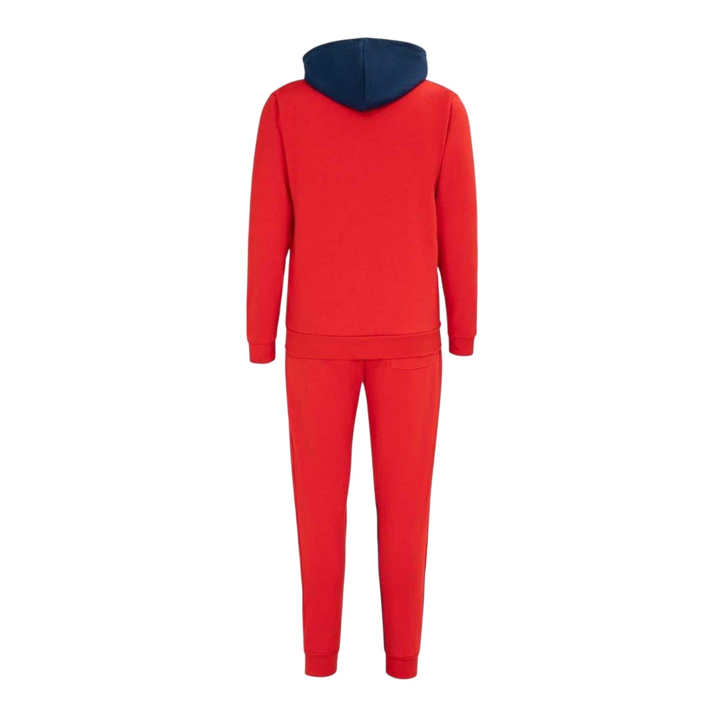 Red-Navy - Back - Lonsdale Mens Two Tone Cotton Blend Workout Tracksuit