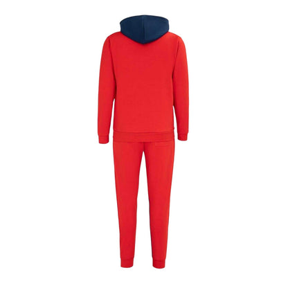 Red-Navy - Back - Lonsdale Mens Two Tone Cotton Blend Workout Tracksuit