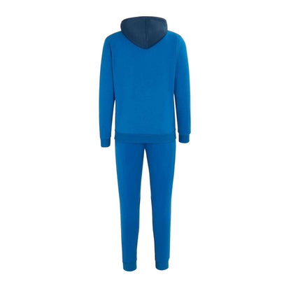 Royal Blue-Navy - Back - Lonsdale Mens Two Tone Cotton Blend Workout Tracksuit